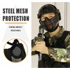 AOUTACC Airsoft Protective Gear Set, Half Face Mesh Mask with Ear Protection and Tactical Goggles for Adult Men Women BBS Paintball Shooting CS Survival Games Cosplay (Black)
