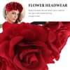 SOLUSTRE Christmas Flower Crown Headband Floral Wreath Red Crown Forest Woodland Wedding Headpiece Hair Wreath for Women Girl Gift Holiday (Red)