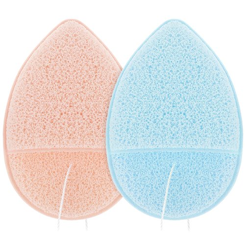 2 PCS Facial Sponge Konjac Glove Bath Sponge Gentle Exfoliating Pads Wash Reusable Puff for Daily Face Deep Pore Cleansing Blackheads Dead Skin, Makeup Remover