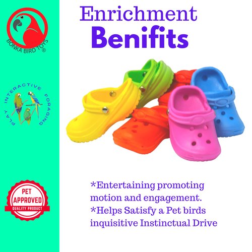 Bonka Bird Toys 2183 Pk6 Mini Sandal Foot Beak Chew Throw Parrot Parakeet Quaker Budgie Finch Cockatoo