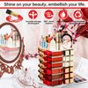 FODIENS Acrylic Lipstick Tower Holder, 360 Degree Rotating Makeup Cosmetic Lipsticks Organizer with 53 Slots, Spinning Lipgloss Storage Display Stand Holder