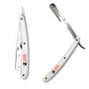 Classic Samurai Stainless Steel Professional Barber Straight Edge Razor with 100 Lord Single Edge Razor Blades (White)