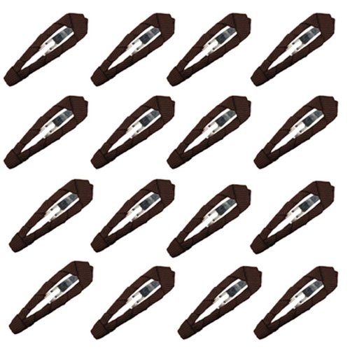 Women 2" Ribbon Wrapped Snap Clips, Barrettes (50pc 2"- Brown)
