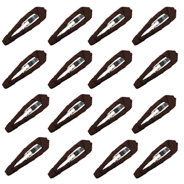 Women 2" Ribbon Wrapped Snap Clips, Barrettes (50pc 2"- Brown)