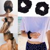 SUNEBOIZ Zipper Scrunchies, Pocket Scrunchie, SECRET & HIDDEN, Velvet Hair Ties Bracelet, Compatible with Apple AirPods 3&2&1, Key Money Chapstick Storage Bag, Elastics Hair Band (Simple Black)