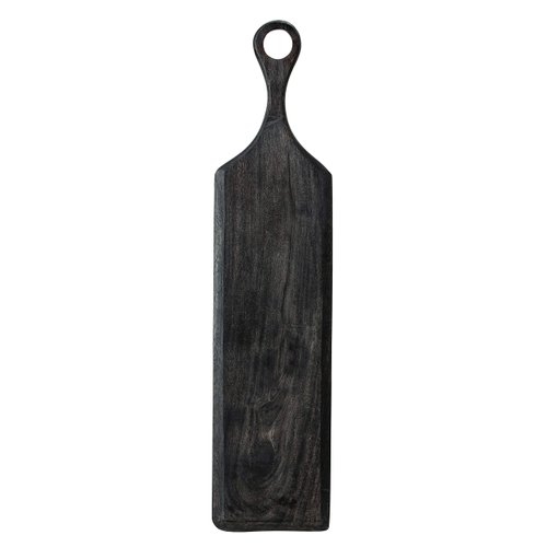 Bloomingville Acacia Wood Cheese and Cutting Board with Round Opening on Handle, Black