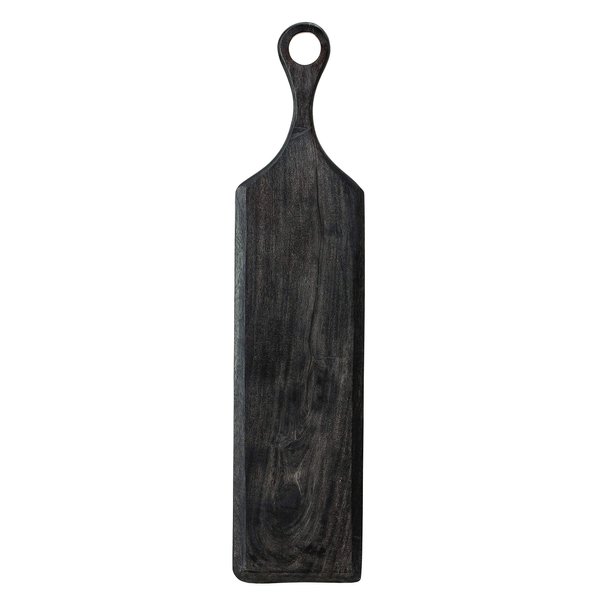 Bloomingville Acacia Wood Cheese and Cutting Board with Round Opening on Handle, Black
