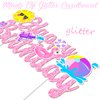 Pool Party Birthday Cake Topper Summer Pool Birthday Party Decorations Pink Glitter Summer Beach Happy Birthday Cake Topper Decorations for Boys Girls Summer Holiday Birthday Party Favor Supplies