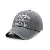 Waldeal Men's Embroidered Camping Hair Don't Care Vintage Baseball Cap Grey