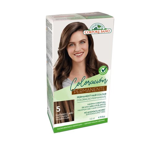 Corpore Sano Permanent Hair Color (Does Not Contain: PPD. AMMONIA, RESORCINOL, PARABENS. (~ 5 Light Chestnut)