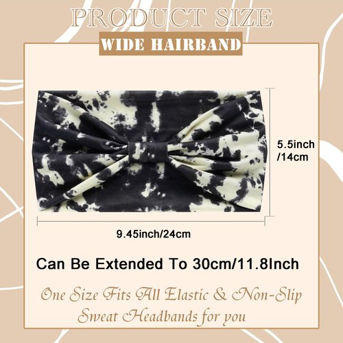 STGDAK Boho Hair Bands for Women's Fashion Wide Hair Headband Hair Bandana Elastic Yoga Running Sports Knotted Headband Non Slip Head Wraps Hair Accessories for Women Girls 4Pcs