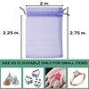TheDisplayGuys 48-Pack 2" x 2-3/4" Lavender Sheer Organza Gift Bags with Drawstring, Goodie Bags for Jewelry, Candy Bags, Treat Bags, Wedding Favors Small Mesh Bags