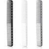 3 Pieces Carbon Fine Cutting Comb Carbon Fiber Salon Hairdressing Comb for Man and Woman Hairdressing Comb Heat Resistant Barber Comb (Black Grey White)