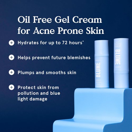 Blume Meltdown Gel Cream Face Moisturizer - Oil-Free Ceramide Moisturizer for Breakout-Prone Skin - Infused with Amino Acids, Squalane & Niacinamide for Lasting Hydration (1.69oz)