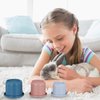 XIHIRCD 8pcs Stacking Cups for Rabbits, Multi-Color Reusable Rabbit Nesting Toys Stackable Bunny Guinea Pig Stacking Cups Enrichment Toys for Small Animals Pets Hiding Food and Playing