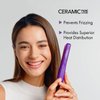 Hot Beauty Professional Ceramic Mini Flat Iron 1/2", Anti-Frizz, Fast Heating, Versatile Styling for Curly & Straight Hair, Ideal for Traveling with Travel Pouch (Violet)