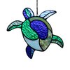 HAOSUM Sea Turtle Decor Stained Glass Window Hanging,Navy Turtle Suncatcher for Garden,Bathroom,Backyard and Living Room,Ocean Theme Party,Housewarming Party Decorations for Turtle Lovers …