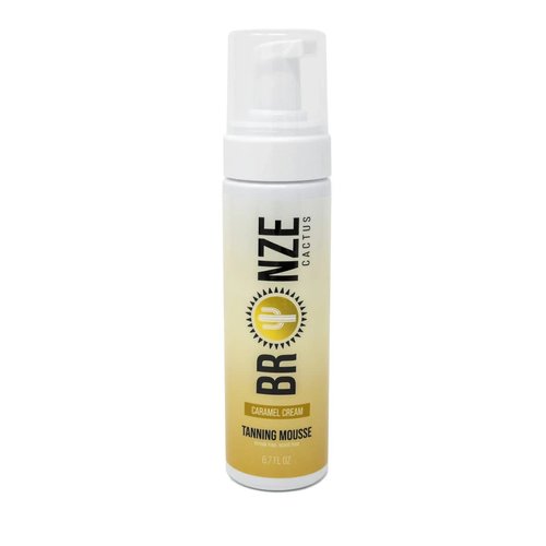 Bronze Cactus Caramel Cream Self Tanning Mousse, Dermatologically Tested Natural Ingredients, Suitable For Face & Body, Vegan-Friendly Unscented Self Tanner Mousse, For all Skin Types, 6.7fl.oz.