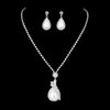 Yean Bride Silver Necklace Earrings Set Crystal Bridal Wedding Jewelry Sets Rhinestone Choker Necklace for Women (Set 2)