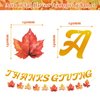 FULJOOY 4 Pcs Fall Tablecloth Sets 2 Maple Leaf Plastic Table Cover and 2 Banner Thanksgiving Tablecloth Maple Leaves Table Cloth Waterproof Thanksgiving Rectangle Tablecloth for Harvest Holiday Party