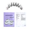 LASGOOS Fake Eyelashes Natural Look False Eye Lashes Daily Strip Cross Short Clear Band Lashes Invisible Thin band Cute Lash for Wedding Daily Work Party Salon Eye Makeup 5 Pairs
