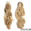 LYRICAL HAIR Synthetic Claw Ponytail Hairpieces For White Women 22" Long Curly Messy Wavy Jaw Clip In Pony Tail Hair Extension (234/613# Sandy Brown & Light Bleach Blonde)