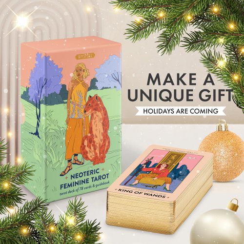 Wyspell Feminine Tarot Card Deck - Tarot Cards with Meanings on Them - Tarot Cards with Guide Book for Beginners Tarot Cards Set - Beginner Tarot Deck Cards - Tarot Card Set