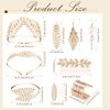 Sureio 12 Pieces Halloween Greek Goddess Costume Accessories Set Golden Leaves Bridal Hair Headband Hair Comb Coil Upper Crown Armband Dangle Earrings Bridal Headpiece for Wedding Party Accessories