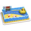 DecoSet® SpongeBob Square Pants Krabby Patty Cake Topper, 2-Piece Birthday Party Set with Rolling Car Figure for Fun After the Party, 3"H x 4.25"W