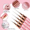 5Pcs Nail Art Liner Brushes,Liner Brush for Nails,Nail Art Brush for Long Lines,Thin Details,Fine Drawing,Liner Brush UV Gel Polish Painting Nail Design Sizes 7/9/11/15/25mm (Pink)