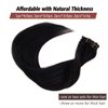 Clip in Hair Extensions Real Human Hair Black Remy Hair Extensions Clip in Human Hair for Black Women 12 Inch Short Seamless Natural Black Hair Clip in Extensions 5pcs 70g with Thick Ends