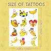 192PCS Banana Temporary Tattoos 16 Sheets of Fun Yellow Cartoon Banana Stickers, Perfect for Birthday Party Favors, Kids Decorations, and Gifts for Boys and Girls