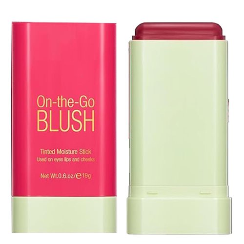 Cream Blush Stick, Blush Beauty Wand for Cheek and Lip Tint with Long Lasting Hydrating Formula, Waterproof Vegan Solid Tinted Moisturizer Matte Blush Stick for Cheeks and Lip Pink(02#)