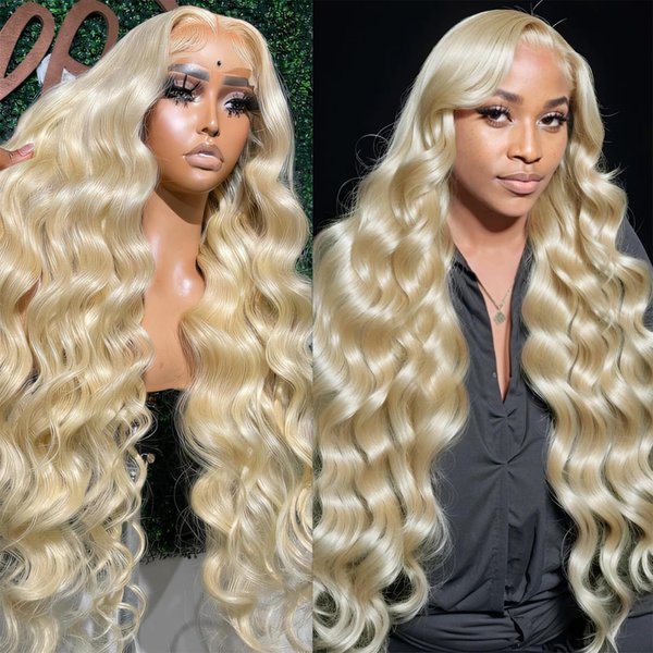 Kkioor Blonde 613 Lace Front Wig Human Hair 200 Density Body Wave 13x4 Transparent Lace Front Wigs Human Hair 613 HD Lace Frontal Wig Human Hair Pre Plucked With Baby Hair 36 Inch