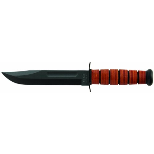 Ka-Bar 1220 US Army Straight Edge Fighting/Utility Knife with Leather Sheath , Beige, 7" Blade