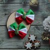 Christmas Hair Bows Christmas Tree Hair Clips for Girls Women Handmade Grosgrrain Hair Bow Clip Grosgrain Ribbon Bows XMAS Hair Accessories for Christmas Party Decor, Red & Green & White