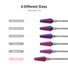 MelodySusie Professional Tornado Nail Drill Bits, 3/32'' Carbide Tungsten Multi-function Bits, Suitable for Manicure Pedicure Cuticle Gel Polishing, Salon Bits, Purple, Series Bit-X, Fine