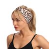 Woration Headband Yoga Leopard Print Cross Wide Elastic Headwear Head Wrap Hairband Twist Turban Knot Headdress Hair Accessories for Women, Girls - Khaki