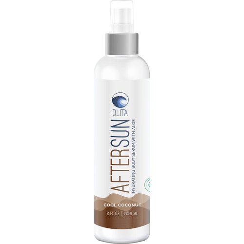 Olita AfterSun Body Serum - Cool Coconut Fragrance - 8 oz - Hydrating Body Oil with Aloe Vera - All-Natural with Vitamin E - Cooling Sunburn Relief
