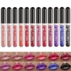 BIOKUSY 12 Colors Glitter Lip Gloss Set, Black Blue Purple Matte Diamond Shimmer Metallic Liquid Lipstick Set, 24 Hours Long Lasting Waterproof Glossy Lipstick Kit Halloween Makeup Gife for Women