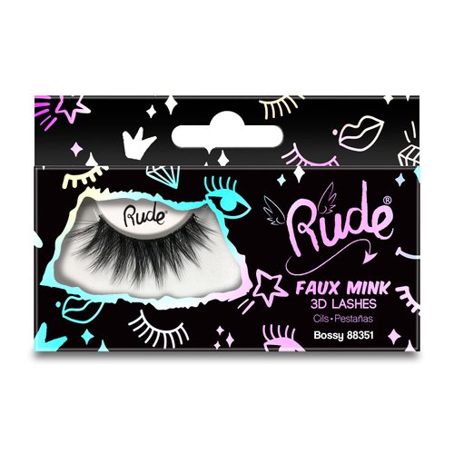 Rude Cosmetics Essential Faux Mink 3D Lashes - Bossy Pair Women 1 Pc