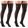 Truform Compression 20-30 Mmhg Sheer Thigh High Stockings Black, Medium, 2 Count