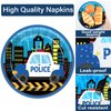 100 Pcs Police Party Plates and Napkins Party Supplies Police Birthday Party Tableware Set Police Officer and Car Party Decorations Favors for Police Theme Party Serves 25