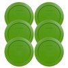 Pyrex Bundle - 6 Items: 7200-PC 2-Cup Lawn Green Plastic Food Storage Lids