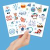 Totelux 100Pcs Winter Temporary Tattoos for Kids Christmas Fake Tattoos Cute Snowflakes Snowman Penguin Tattoo Stickers for Adult Face Body Arm Decoration Christmas Holiday Party Supplies Blue