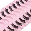 outopen 10 Pairs Half Lashes 3D Multi-Layers Fluffy Cat Eye Lashes Clear Band Natural Look False Eyelashes That Look Like Extensions 15mm Curl Volume Lashes Reusable (WET-02)