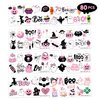 Pink Black Halloween Temporary Tattoos - Baby Shower 80 PCS Boo I'm Two Ghost Witch Hat Themed Stickers for Kids Birthday Party Supplies, Decorations, Favors, and Prizes, Cute Gifts for Boys and Girls