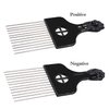 LEADUWAY Hair Pick, Hair Comb, Metal Pick Comb, Detangle Wig Braid Hair Styling Comb, Black, 1 PACK