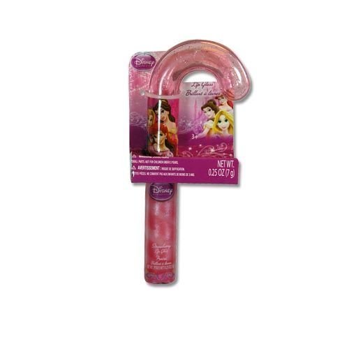 Princess Christmas Candy Cane Shaped Lip Gloss w/ Hanging Sleeve Card