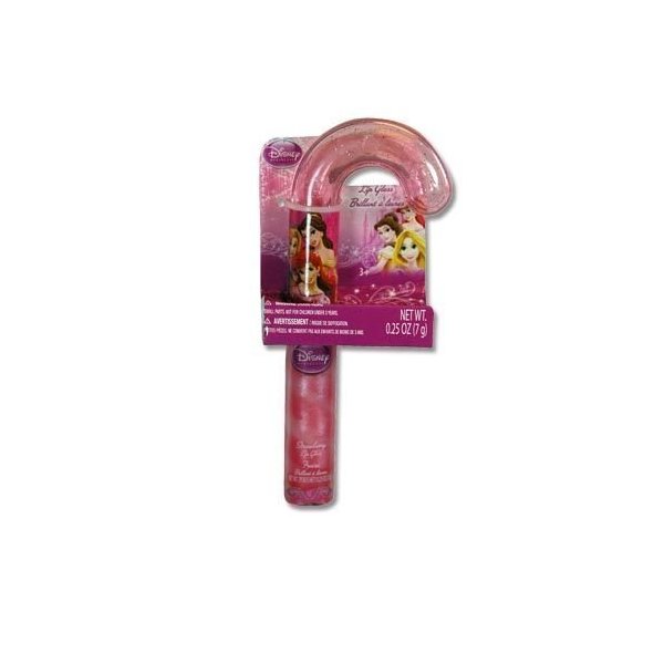 Princess Christmas Candy Cane Shaped Lip Gloss w/ Hanging Sleeve Card